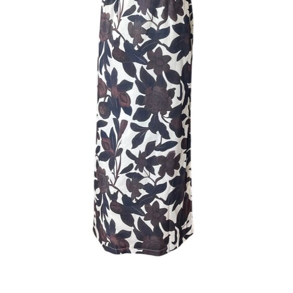 Commense Dark Floral Maxi Dress XS NWT Cut Out Square Neckline Y2K Fitted Spring - Picture 4 of 11